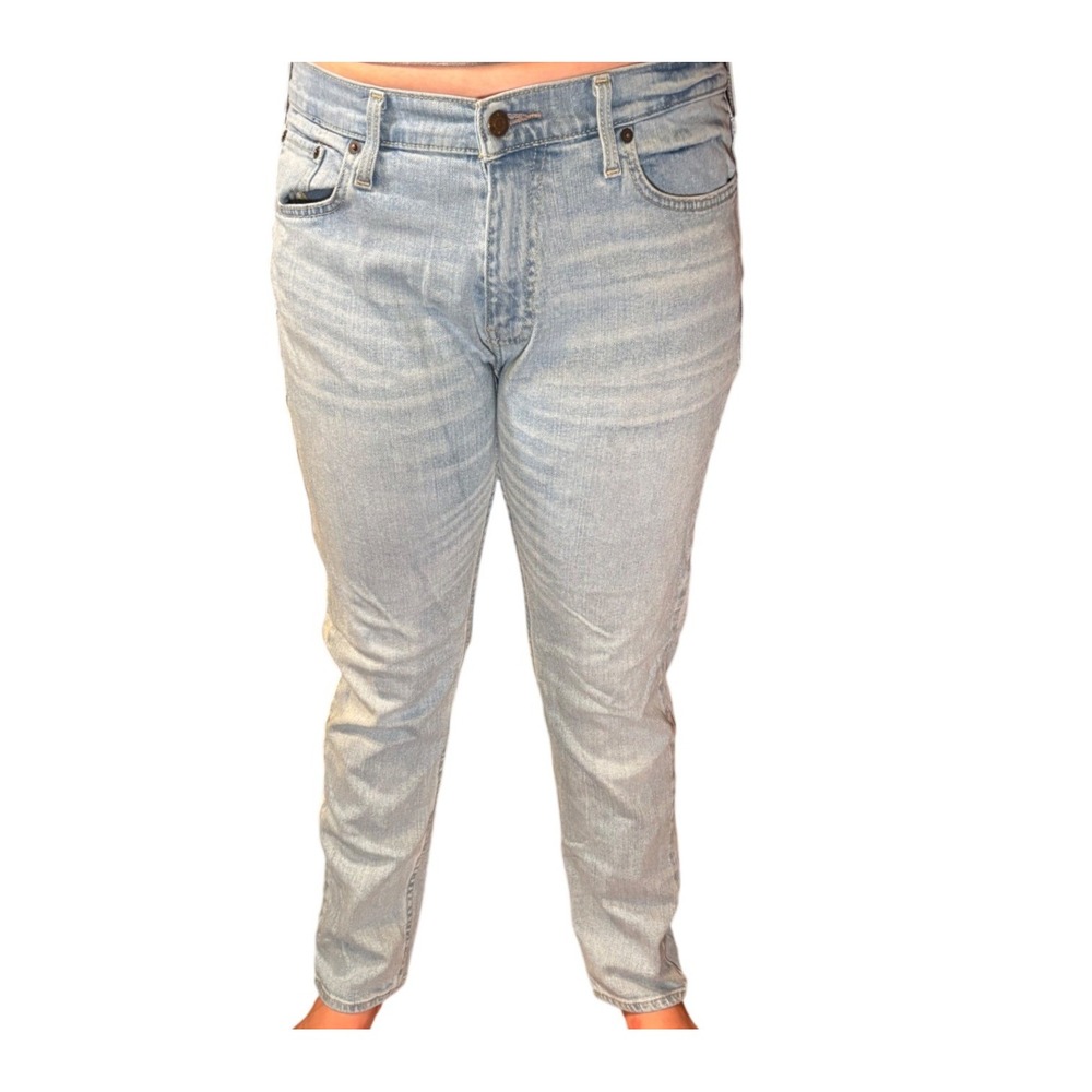 Hollister Slim Jeans Women Light Blue Good Mid Rise Denim Casual